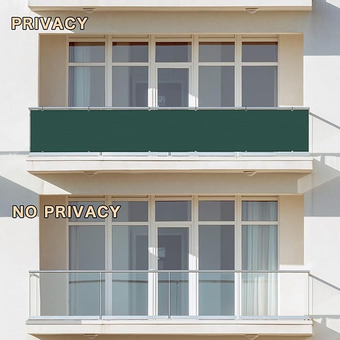 SUNLAX Custom Size 3'x22' Dark Green Fence Covering Privacy Screen Windscreen with Bindings & Grommets, Heavy Duty for Commercial and Residential, 90% Blockage, Cable Zip Ties Included -Available