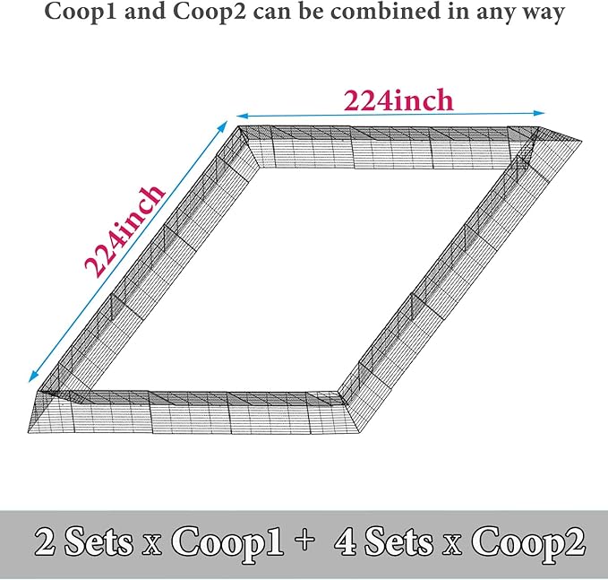 Heavy Duty Chicken Run Tunnel for Yard & Outside, Foldable & Expandable Chicken Tunnel, Portable Predator-Proof Poultry Playpen for Chickens, Rabbits & Ducks
