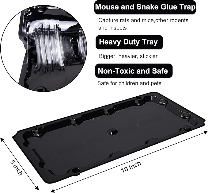 8 Pack Glue Sticky Mouse Trap Rat Traps Indoor for Home, Rats, Snake | Peanut Taste Pheromone, Large Size 10“*5"