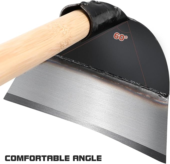 Ipetboom Garden Hoe Tool - 23.5cm/9.25in Heavy Duty Manganese Steel Blade Without Handle - Multi-Purpose Hand Hoe for Weeding Soil Loosening and Farming Gardening Garden Maintenance