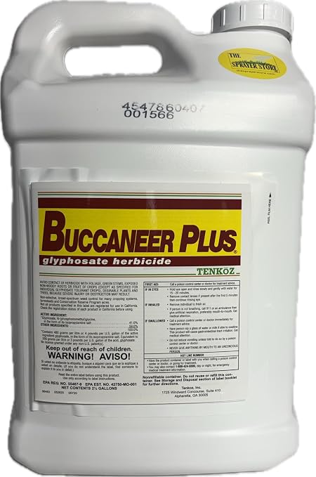 Buccaneer Plus Glyphosate Herbicide Concentrate, Grass & Weed Killer, 2.5 Gallon, 41% Active Ingredient, Compare to Roundup