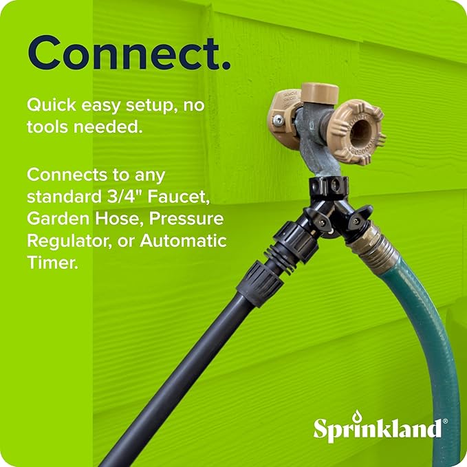 Sprinkland® 1/2" Drip Irrigation Adapter | Made in USA | Fits Faucet/Garden Hose | Compatible with .600" ID x .700" OD and 5/8" Drip Tube | 3-Pack