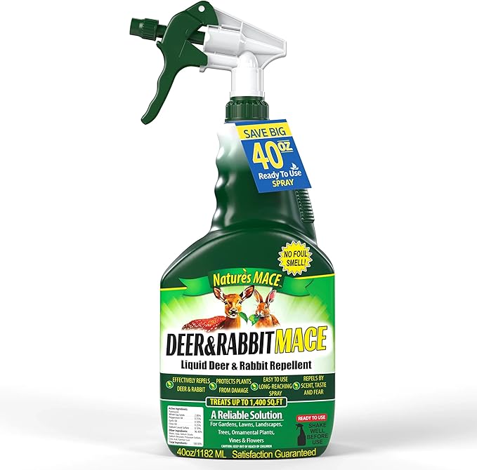 Nature's Mace Garden Spray - Plant-Friendly Outdoor Care, Mint Scent, 40 oz Ready-to-Use, Safe Around People, Pets, and Plants
