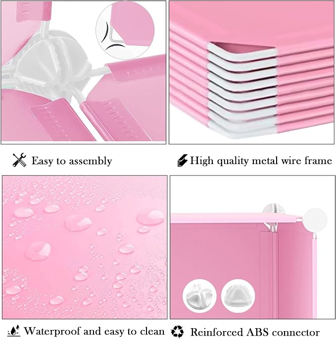 AWTATOS Closet Organizer 8 Cube Storage Shelves, Pink