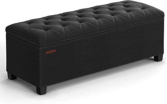 SONGMICS Storage Ottoman Bench, Foot Rest with Legs, Load up to 661.4 lb
