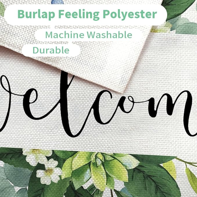 CROWNED BEAUTY Spring House Flag Double Sided 28x40 Inches Large Burlap Welcome Holiday Seasonal Yard Decoration for Outside Porch CF099-L