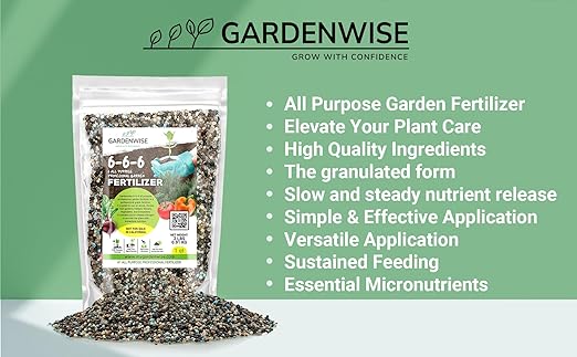 Gardenwise 6-6-6 All-Purpose Professional Plant Food Fertilizer; Ideal for Winter Care & Spring Feeding, Perfect Balanced NPK for Indoor and Outdoor Plants (3 QUARTS)