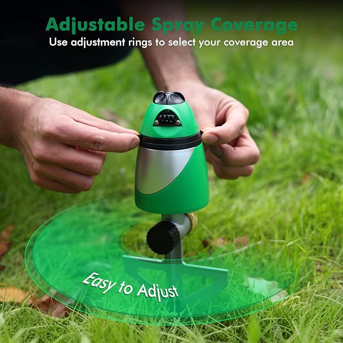 RESTMO Unique Design 2-Pattern Pulsating Sprinkler with Zinc Alloy Spike Base, Heavy Duty Lawn Sprinkler for Garden, Plants, Flower Beds & Large Yard Watering, Adjustable Tabs for Flexible Coverage
