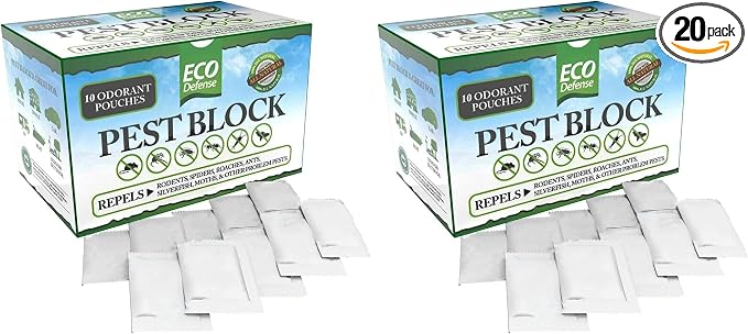 Pest Control Pouches - All Natural - Repels Rodents, Silverfish, Spiders, Roaches, Ants, Squirrels, & Other Pests (Pack of 2)