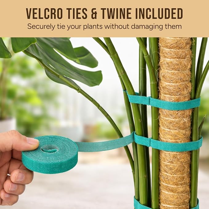 30" Moss Pole Monstera Plant Support, Plant Stakes for Indoor Plants | 2 Pack Bendable Plant Stake