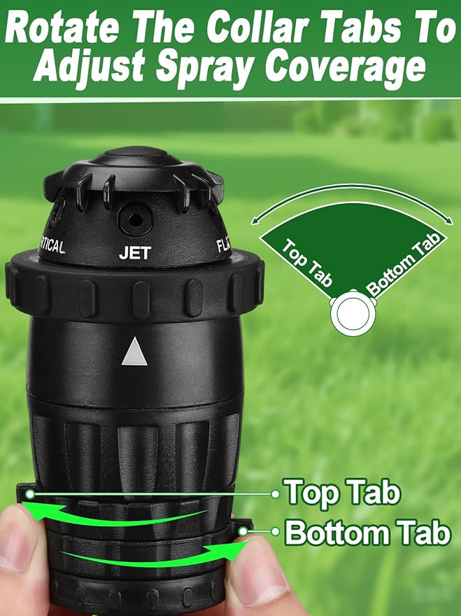 Sprinklers for Yard with Sturdy Zinc Alloy Base - Adjustable Spray Coverage & 5 Spray Patterns Lawn Sprinkler, Efficient Irrigation System for Medium Garden