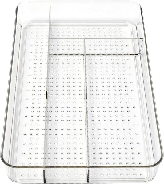 Dial Industries Small Utensil Silverware Kitchen Drawer Organizer, Clear