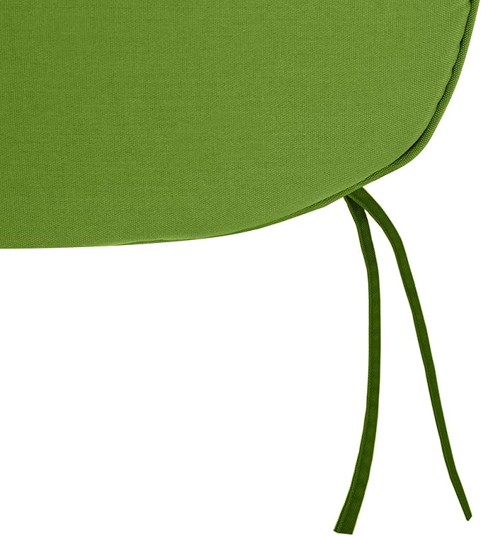 SleepMan Outdoor 17"x16" Chair Cushions with Ties Set of 8, Water Resistant All Weather U-Shape Seat Pads for Patio Garden Furniture Indoor Fade Resistant Patio Cushions (Grass Green)