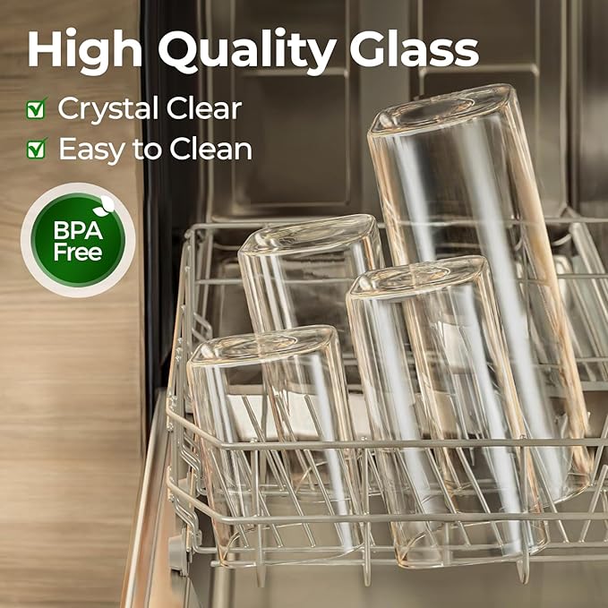 ComSaf Glass Storage Containers with Lids 2 Qt, Set of 3 Cereal Containers