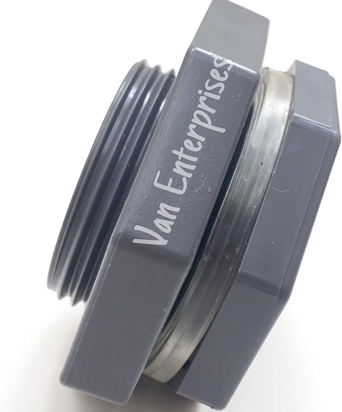 1" Bulkhead Fitting Adapter with Straight Hose Barb Connector Kit (1" NPT x 1" Barb) for Rain Barrels, Aquariums, Marine Thru Hull, Water Tanks, Ponds