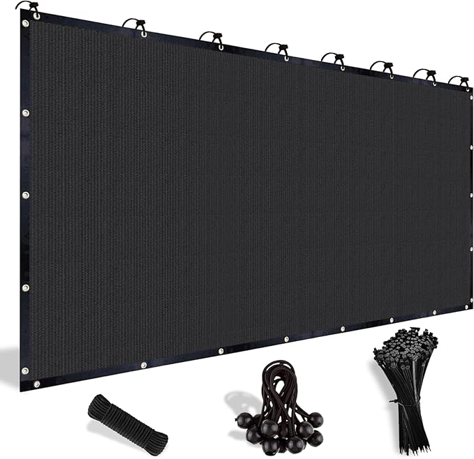 Shade&Beyond 90% Sun Shade Cloth with Grommets, 10' X 12' Pergola Shade Cover Canopy, Mesh Tarp Sun Screens for Patio, Outdoor, Garden, Backyard, Black