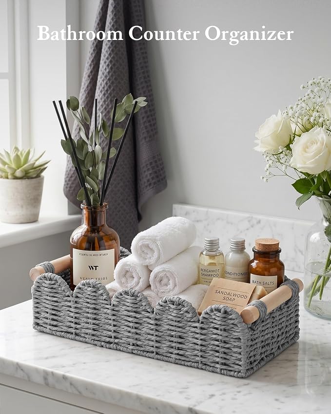 Toilet Paper Storage Basket for Toilet Tank, Bathroom Organizer