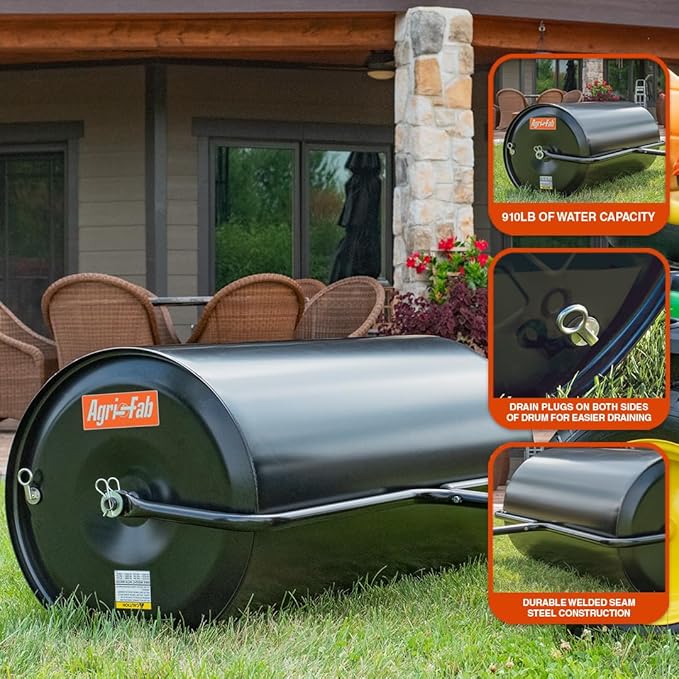 Agri-Fab 45-0216C Steel Lawn Roller 24" x 48" Black