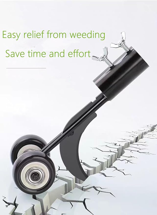 Crevice Weeding Tools with Wheels, Stand Up Weeding Tools for Garden Patio Backyard Lawn Sidewalk Driveways Weeds.