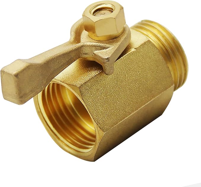Lifynste Heavy Duty Brass Garden Hose Shut Off Valve, 3/4 Inch, 2 Sets