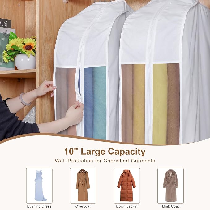 60 Inch Premium Cotton Garment Bag for Hanging Clothes and Storage