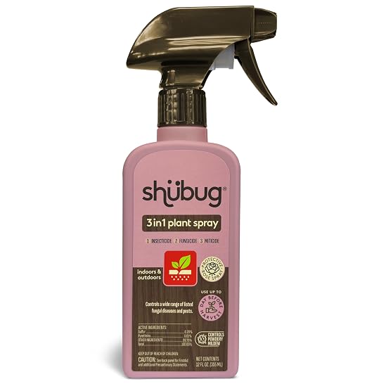 Shubug 3 in 1 Plant Spray, Sulfur & Pyrethrins Fungicide/Insecticide, Ready-to-Use, 12 fl oz, 2 Pack