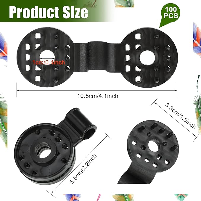 Maitys 100 Pcs Sunscreen Net Clips Plastic Shade Cloth Clips Black Plastic Sunshade Clip for Greenhouse Outdoor Garden Anti Bird Netting Agricultural UV Resistant Fabric Accessories