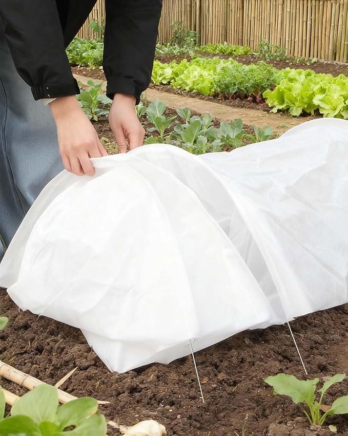 2-Pack Mini Greenhouse Tunnel, 2PCS 2 in 1 Green Houses for Outside Garden Cloches Cover, Garden Cloches for Plants Outdoor, Green House Kits to Build for Outside Winter (Frost Cloths，2PCS)