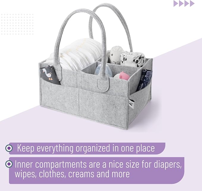 Mr. Pen- Baby Diaper Caddy Organizer, 2 Pack, Gray