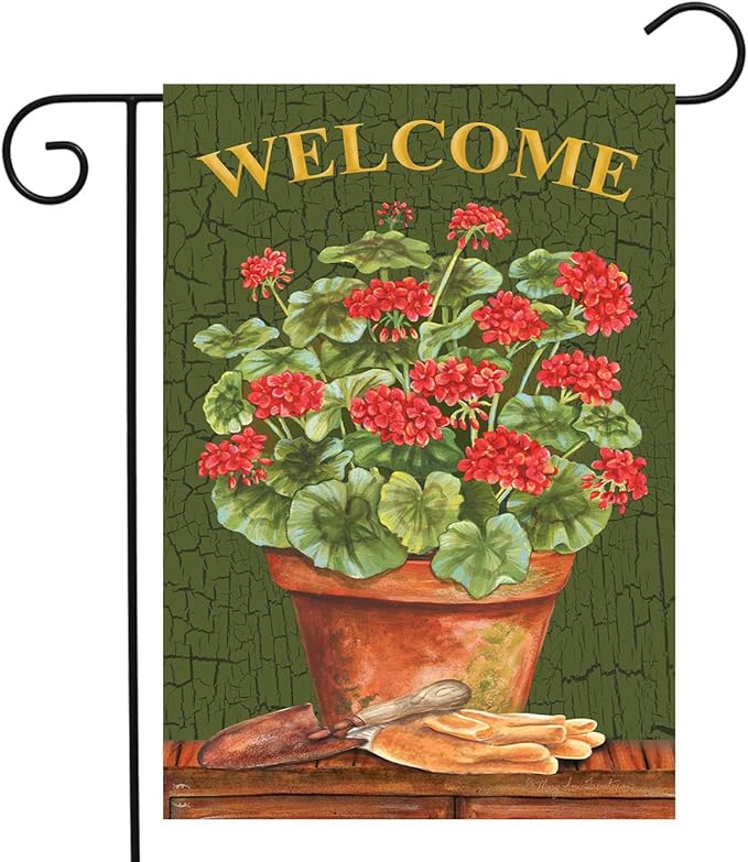 Briarwood Lane Potted Geraniums Summer Garden Flag