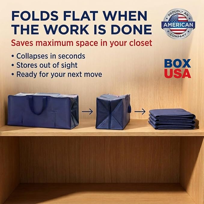 PACKING BAGS 8-Pack XL Moving Bags with Strong Handles & Zippers, Blue