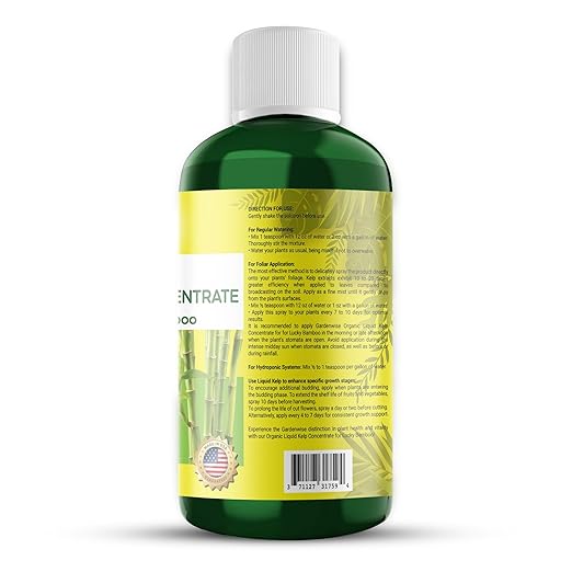GARDENWISE Organic Premium Kelp Seaweed Fertilizer for Lucky Bamboo - Liquid Plant Food - Hydroponics - Soil Enhancer - Natural (32 OZ)