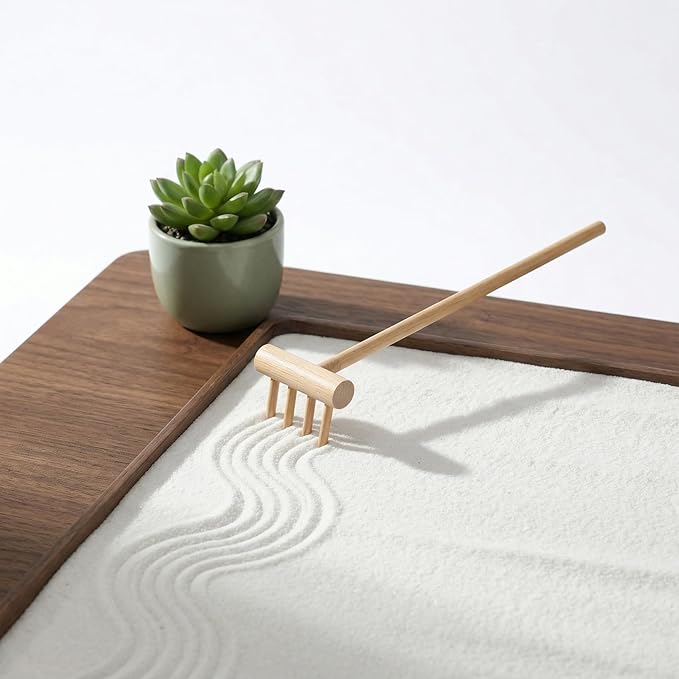 Garneck 64Pcs Mini Zen Garden Rakes Set Sand Rakes for Meditation Mini Zen Garden Accessory Smoothing Sand Table Desktop Decor and Feng Shui for Home Office