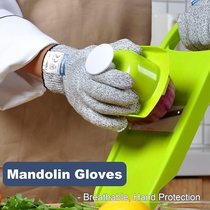Dowellife Cut Resistant Gloves Food Grade Level 5 Protection, Safety Kitchen Cuts Gloves for Oyster Shucking, Fish Fillet Processing, Mandolin Slicing, Meat Cutting and Wood Carving. (Large-3 Pairs)