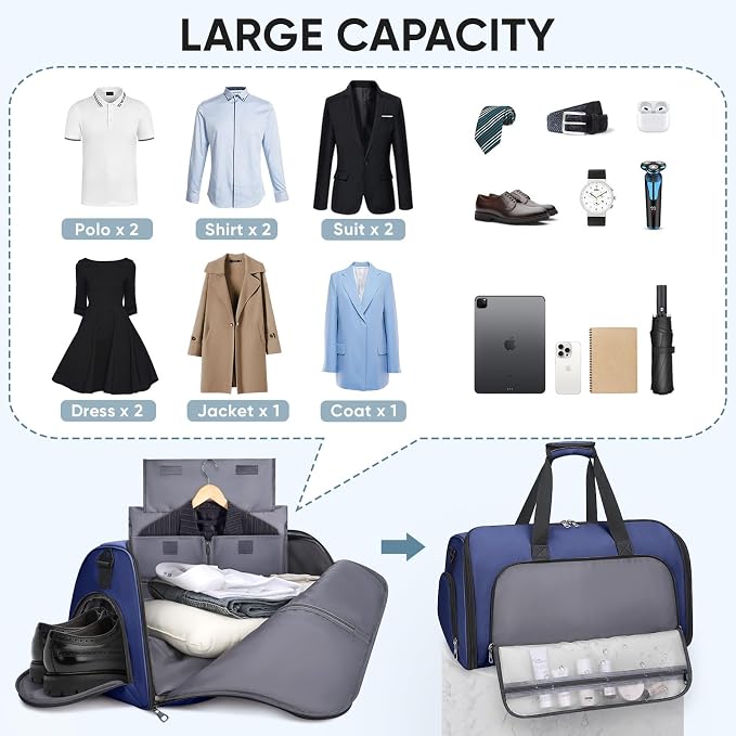 BALEINE Garment Bags for Travel, Water Resistant Carry on Suit Bag