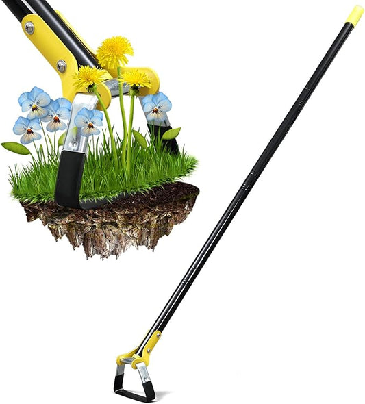Garden Hoe For Weeding - Sharp Push Pull Blade,Stainless Steel Action Stirrup Hoe, 30-72inch Long Handle, Stainless Steel Scuffle Hoe For Outdoor Flower Beds, Yard, Mulch, Gravel,Raised Beds
