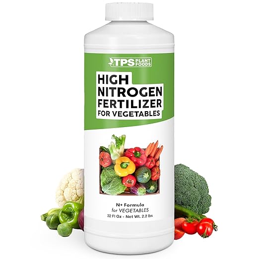 High Nitrogen Fertilizer for Vegetables – Liquid Plant Food for Vigorous Leafy Growth, Strong Stems & Higher Garden Productivity, 32 oz