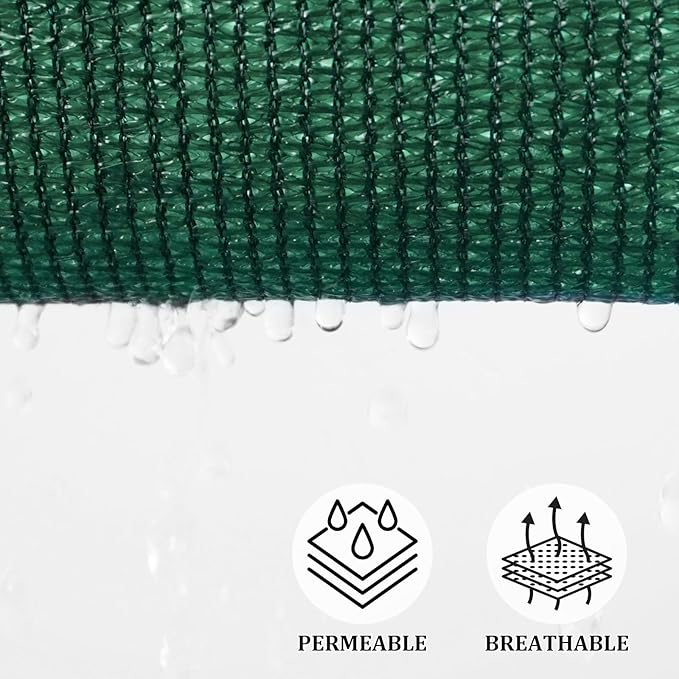Shade&Beyond Custom 14'x14' Sun Shade Sail Canopy Rectangle UV Block Breathable Curved Sunshade for Backyard Yard Deck Outdoor Facility and Activities, Dark Green (We Make Custom Size)