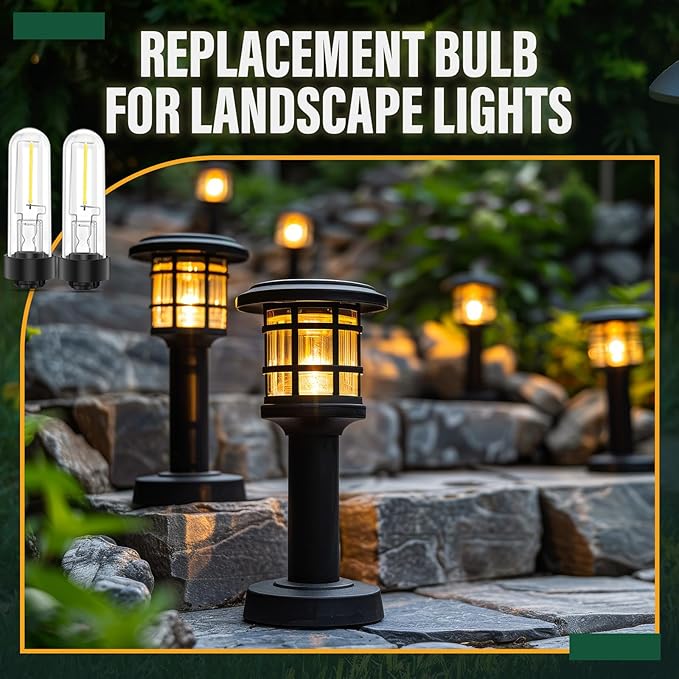 4 Pack Solar Light Replacement Bulbs Warm White 3000k 0.5w DC 3v Solar Bulbs for Outside Garden Yard Patio Pathway Landscaping
