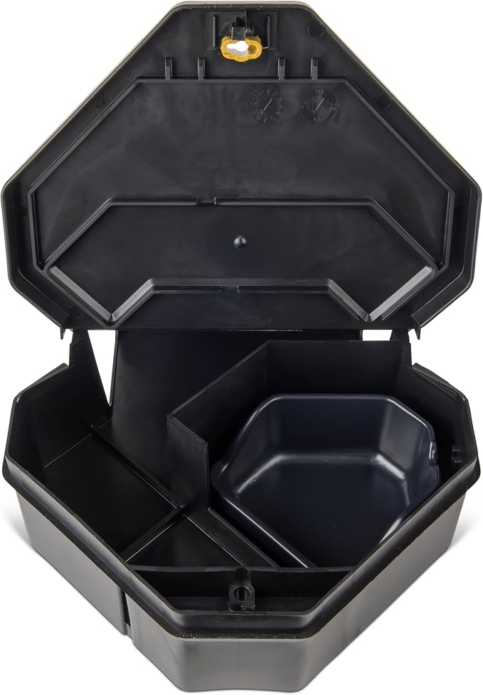 JT Eaton Gold Key Rat Depot Heavy-Duty Tamper-Resistant Bait Station | Heavy-Duty Tamper-Resistant Plastic; Dual Entry; Secure Reusable Design; Indoor and Outdoor Rodent Control