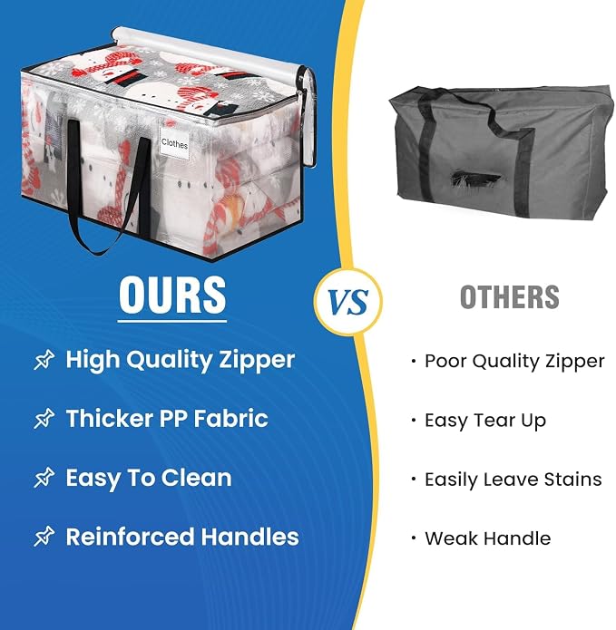 RoomHacks Moving Bags, Heavy Duty Large Storage Bags, 125L, 2 Pack, Clear
