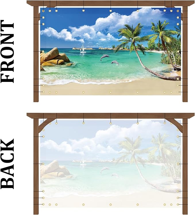 Shade&Beyond Custom Design Patio & Gazebo Backdrop Screen, Full-Color Printed PVC Shade Cloth with UV Resistant, Sun Shade Cover for Outdoor, Garden, Backyard, Balcony, GN01