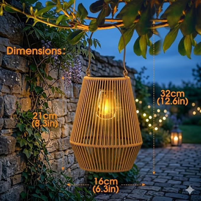 Solar Lanterns, KagoLing Solar Lanterns Outdoor Waterproof Gifts for Women Hanging Lights Outdoor Christmas Lamp Lights Decoration for Outside Garden,Yard,Patio,Porch,Trees,Lawn,Pathway Decor, 2 Pack