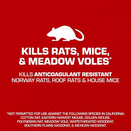 Tomcat with Bromethalin Bait Chunx Pail - Rat & Mouse Bait, Rat and Mice Control for Agricultural Use and Professional Applicators, 4.25 lbs. (Pack of 4)