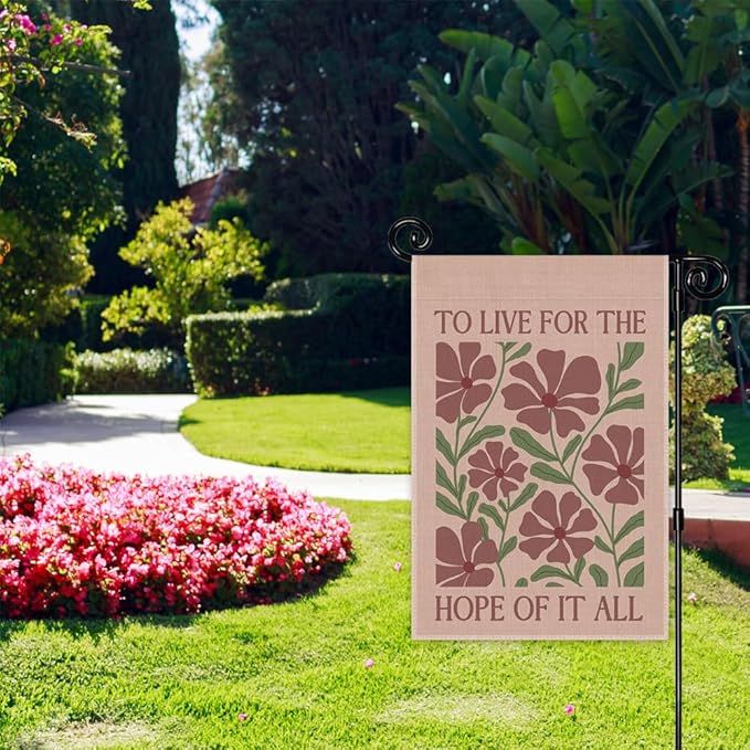 To Live for the Hope of It All Garden Flag, Double Sided Yard Outdoor Farmhouse Lawn Porch Decor, Motivation Quote Flag Gifts, Folklore Inspired Flag, Birthday Gifts for Women Music Lover