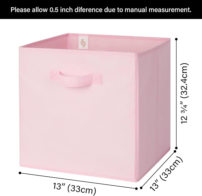 GRANNY SAYS Pink Cube Storage Bins, 13x13 Storage Cube Organizer, 8-Pack