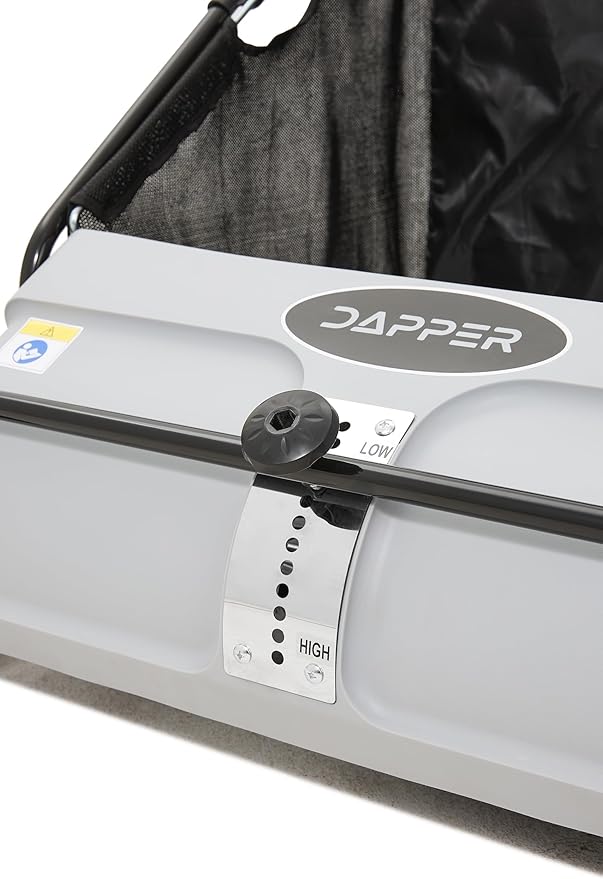 Dapper Supply 26-Inch Push Lawn Sweeper, Grass, Lawn and Leaf Cleanup Collector with Large 7 cu. ft. Hopper Bag, and Dual Spinning Brushes, Grey