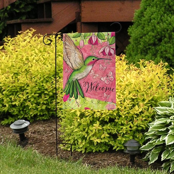Briarwood Lane Blissful Hummingbird Garden Flag