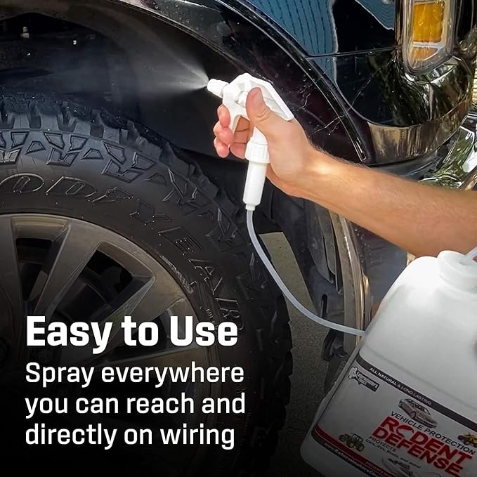 Exterminators Choice Mice & Rat Protection Spray - 128 Fl Oz Vehicle Protection & Outdoor Mouse Control - Natural Peppermint Formula & Peppermint Oil - Easy Application & Gallon Spray