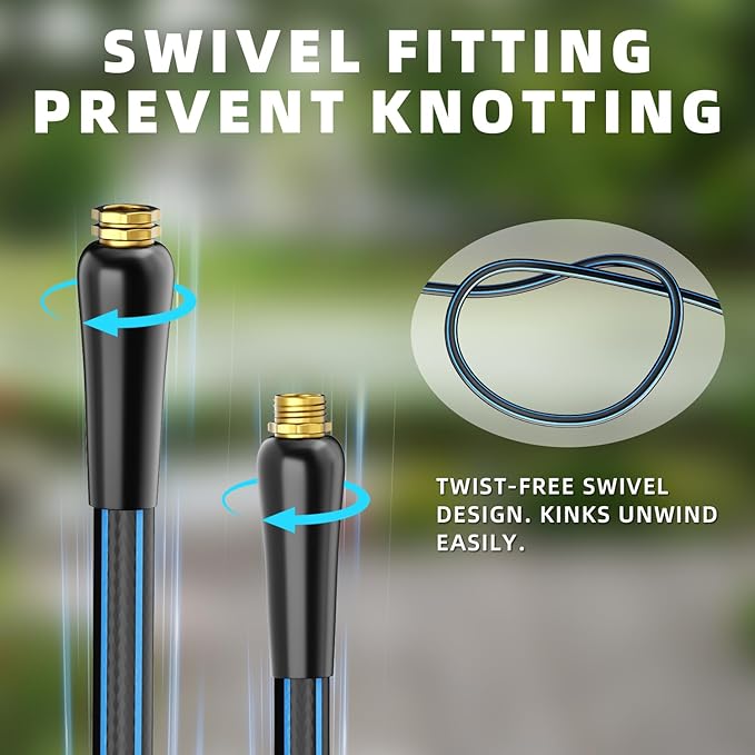 Short Garden Hose 10FT: Water Hose Flexible Leakproof Male to Female Fittings - Lightweight Durable All-Weather Hose 5/8" - High Pressure Hose for Yard, Lawn, Car Wash, Outdoor, Watering